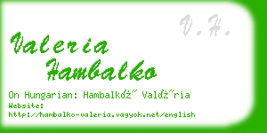 valeria hambalko business card